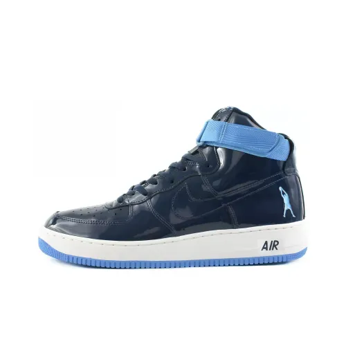 Nike Air Force 1 Slip Resistant Abrasion Resistant Легкий Высокий Топ Скейтбординг Кроссовки Мужские Полночный синий
