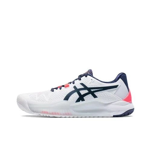 Asics Гель Resolution 8 Low Топ Кроссовки для тенниса Женские Белые Синие