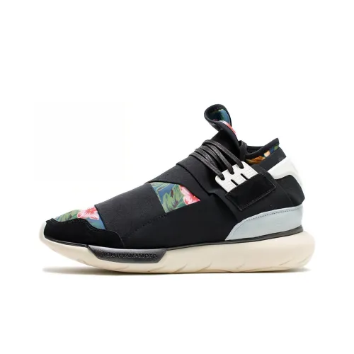 Y 3 Qasa Hi Цветочный Shock Absorbers Slip-resistant MID Топ Повседневная обувь Унисекс Черный