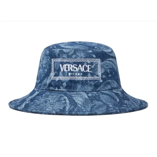 VERSACE Denim Cotton Polyester Bucket Hats Women's Blue VERSACE Деним Хлопок Полиэстер Шляпы ведра Женские Синий