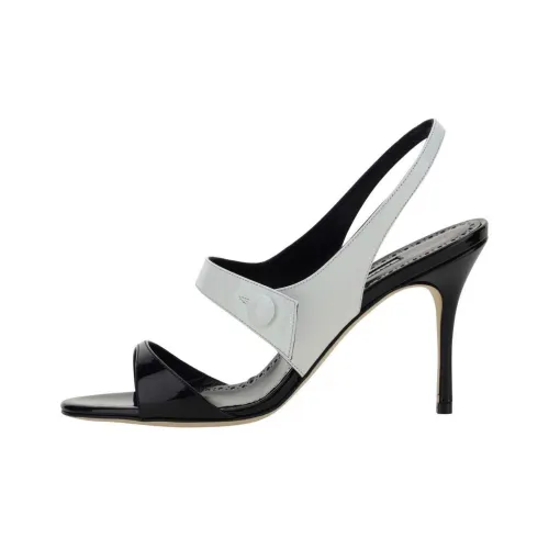 MANOLO BLAHNIK One Ремень Сандалии 9 см Женские Черный Белый