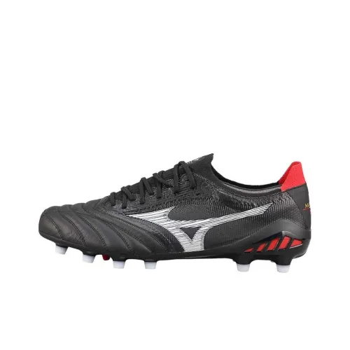Mizuno Morelia Neo 3 FG Амортизация Износостойкие футбольные бутсы Мужские Черные Серебряные Красные
