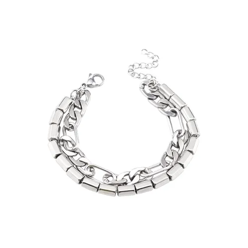 AKAK Титановый стальной браслет мужской серебристый белый