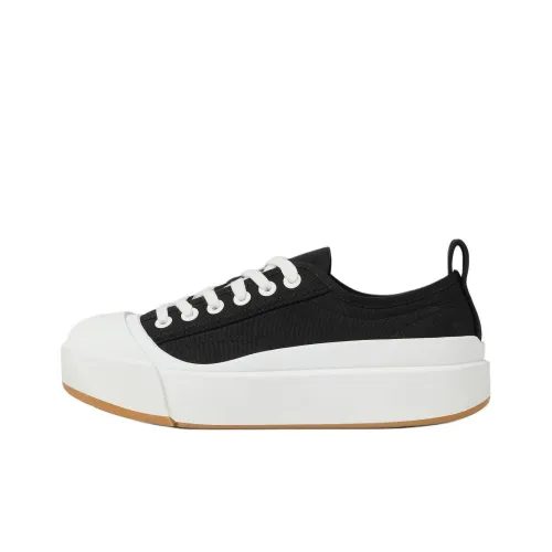 Bottega Veneta Vulcan Low-Top Canvas Shoes Black/White Men's