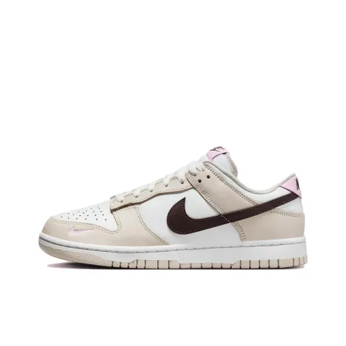 Nike Dunk Скейтборд Кроссовки Низкие Белые Розовые Коричневые Женские