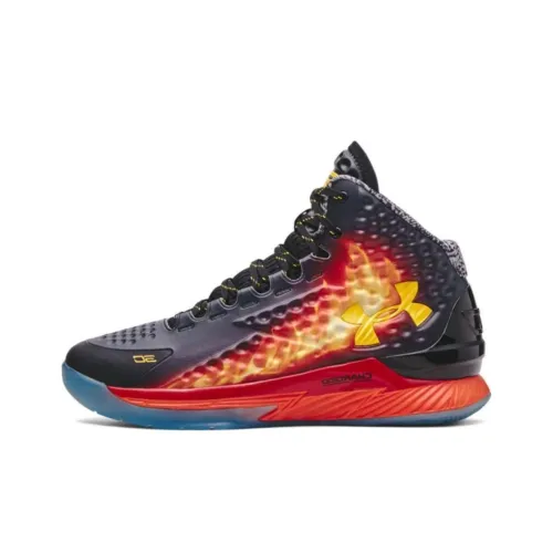 Under Armour Curry 1 Баскетбольные кроссовки MID Топ Черный Оранжевый Мужской