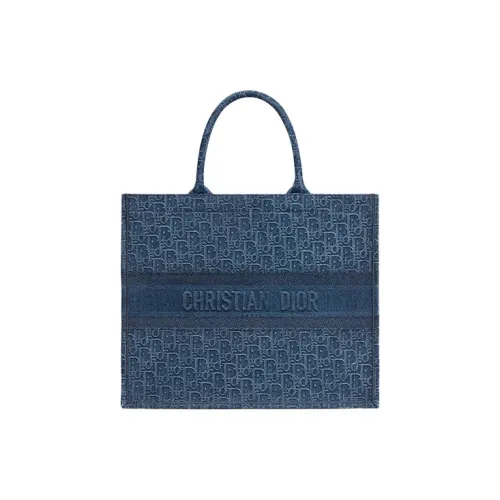 DIOR BookTote Нейлоновая ткань сумка-тоут сумка для покупок сумка большая женская синяя