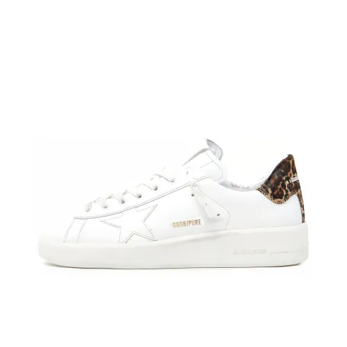 Golden Goose Purestar Стильные Скейтбординги Мужские Белый Леопард С принтом