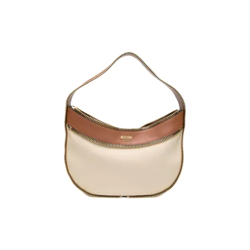 MOSCHINO Телячья кожа Полиамид Сумка через плечо Женская Бежевая и Коричневая