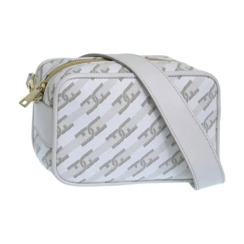 Furla Холст и Кожа Сумка через плечо Женская Серого цвета