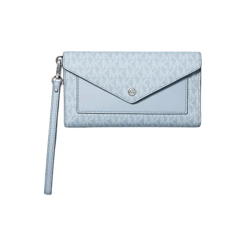 MICHAEL KORS Jet Set Холст Клатч Кошелек Большой Женский Светло-Синий