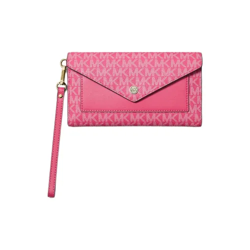 MICHAEL KORS Покрытый холст Кошелек Большой Женские Электрический Розовый