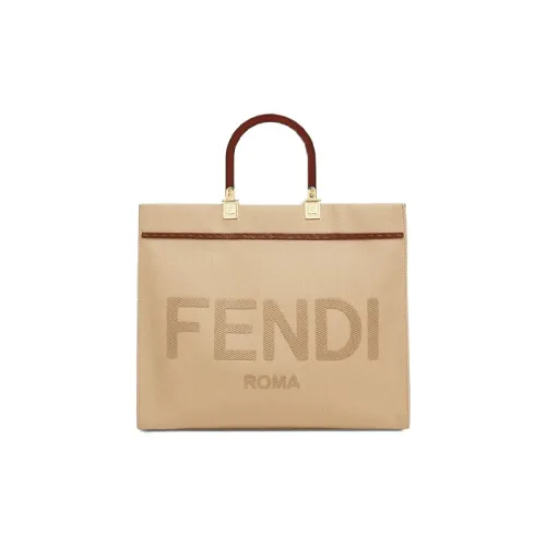 FENDI Canvas Bag Sunshine Bag Tote Bag Shopping Bag Shoulder Bag Crossbody Bag Medium Women's Beige