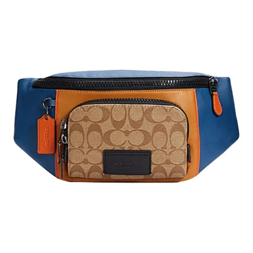 COACH Дорожка Холщовая кожа Одно плечо Сумка через плечо Слинг-сумка Сумка на пояс Мужская Коричневый Оранжевый Синий