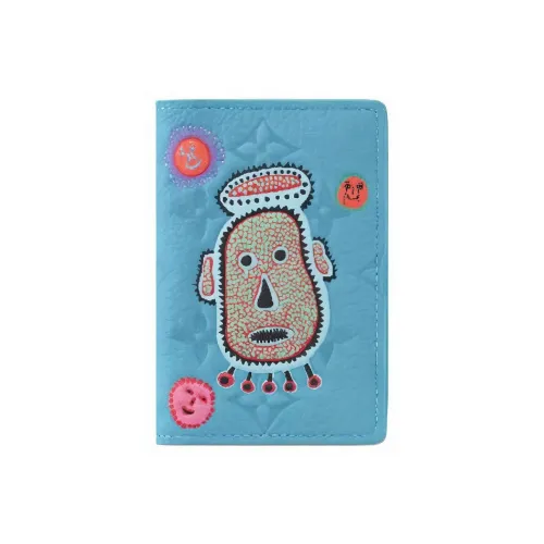 LOUIS VUITTON Yayoi Kusama Коллаборация Коровья кожа Кошелек Мужской Синий