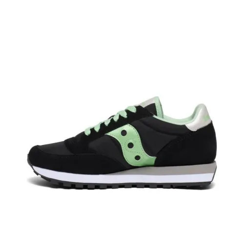 Saucony Jazz Slip-Resistant Abrasion-Resistant Lightweight Low-Top Беговые кроссовки Женские Черный Зеленый