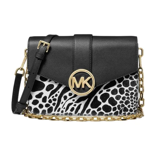 MICHAEL KORS CARMEN Телячья кожа Портативная Сумка через плечо Сумка на плечо Женская Черная