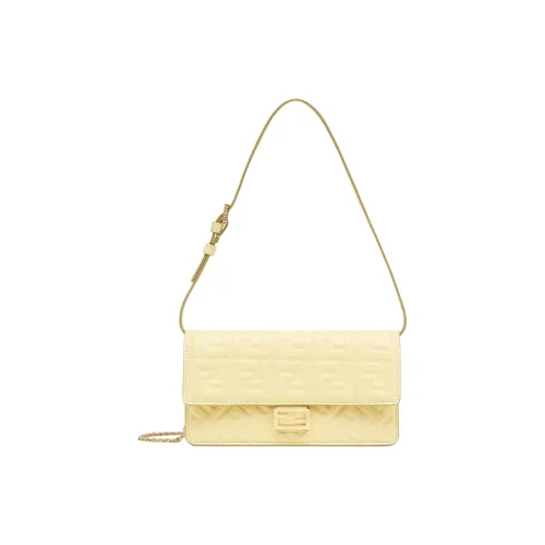 FENDI Baguette Sheepskin Wallet Crossbody Bag Shoulder Bag Women's Yellow FENDI Baguette Овчина Кошелек Сумка через плечо Сумка на плечо Женская Желтая