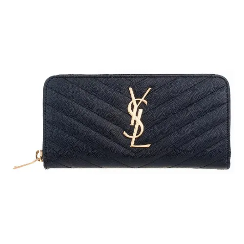 SAINT LAURENT Кошелек из коровьей кожи женский черный