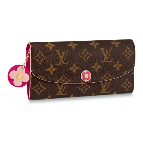 LOUIS VUITTON Emilie Canvas Wallet Regular Women's Plum Pink