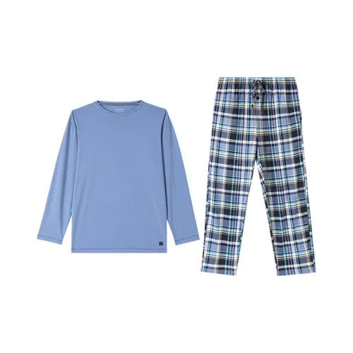 JOCKEY Pajama Set Мужской Синий Серый Клетка