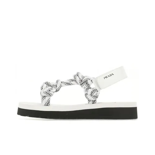 PRADA One Ремешок Сандалии Женские Белые Черные
