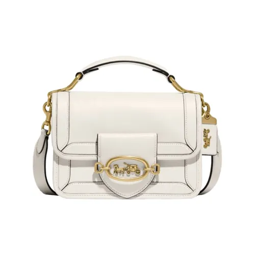 COACH Hero Кожа Аккордеонная Сумка Сумка через плечо Маленькая Женская Белая