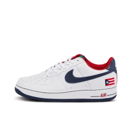 Nike Air Force 1 Puerto RiCO 6th Edition Покрытие Slip-Resistant Low Топ Скейтборд Кроссовки Мужские Белый Темно-Синий