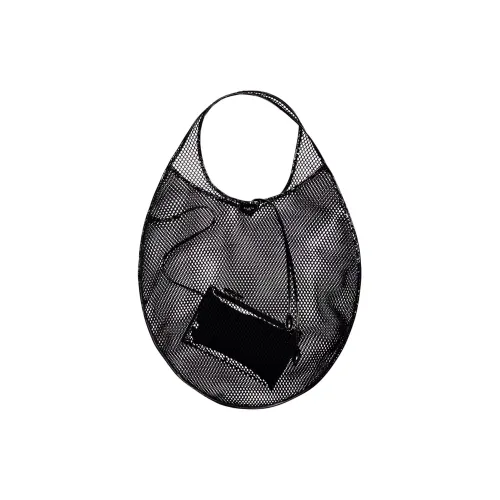 Alaia Полиамид с Телячьей Кожей Хобо Сумка Ultra Flat Bag Сумка на Одно Плечо Большая Женская Черная