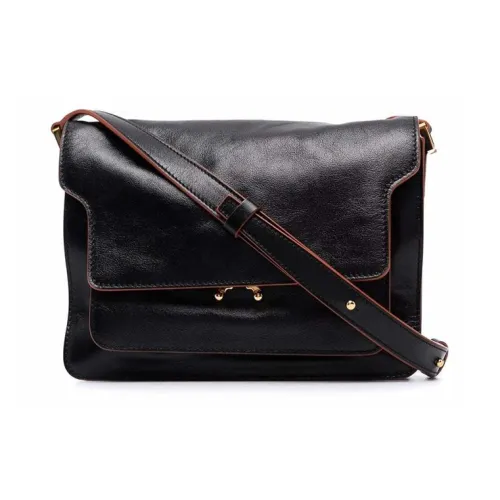 MARNI Основная часть Телячья кожа Аккордеонная сумка Ручная сумка Сумка через плечо Женская Черная