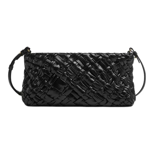 Bottega Veneta Kalimero Коровья кожа Портативный Одно плечо Клатч Маленький Женский Черный