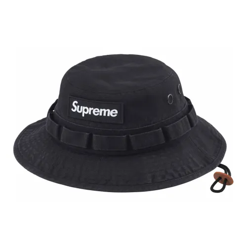 Supreme 100% хлопковый холст Панама Унисекс Черный