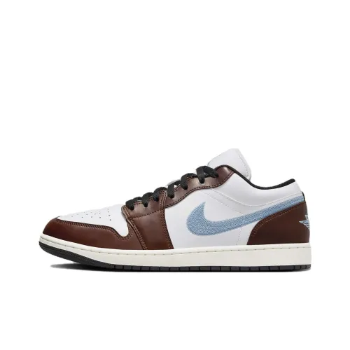 Jordan Air Jordan 1 Винтажные баскетбольные кроссовки Low Топ Белый Умбра Мужской