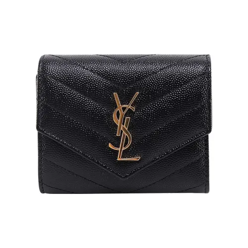 SAINT LAURENT Кожа Кошелек Стандартный Женский Черный