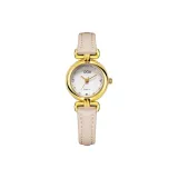 Абрикос Гладкий Полоска Золото Корпус, Белый Циферблат