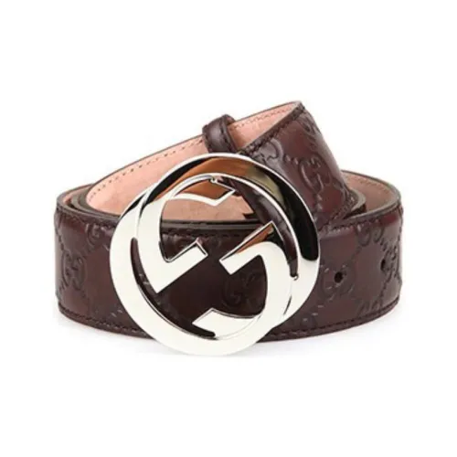 GUCCI Letter Pattern с принтом ремень мужской коричневый ширина 2 4CM