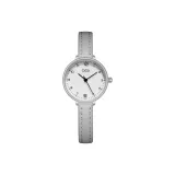 Серебряный корпус с белым циферблатом, серая полоска