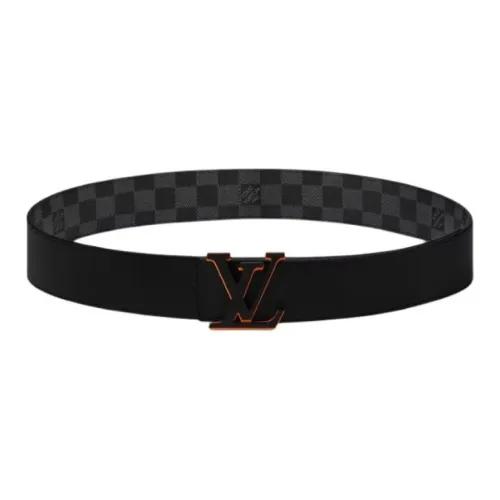 LOUIS VUITTON Ремни из коровьей кожи Мужской Черный Ширина 4CM