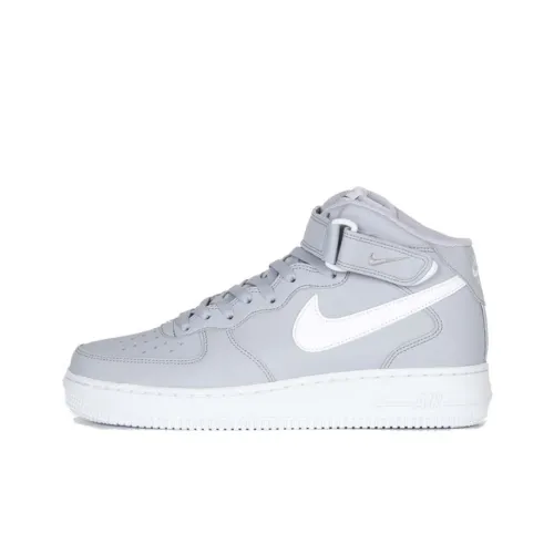 Nike Air Force 1 07 MID Топ Скейтборд Кроссовки Мужские Серый Белый
