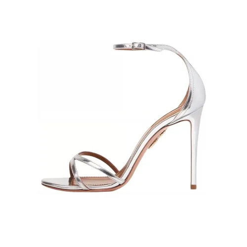 AQUAZZURA Purist one Ремень Сандалии Женские Серебряные