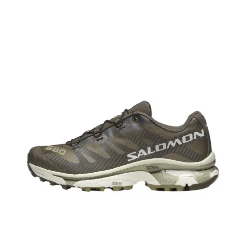 Salomon Collaboration XT 4 Уличная обувь Низкий топ Коричневый/Светло-желтый Серый/Dry Травяной зеленый Унисекс