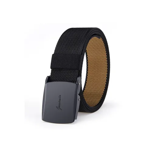 Jeccieziio Ремни из холщовой кожи Мужские Металлические Ширина 3,8 см Набор в подарочной коробке услуга написания поздравительных открыток печать фотографий