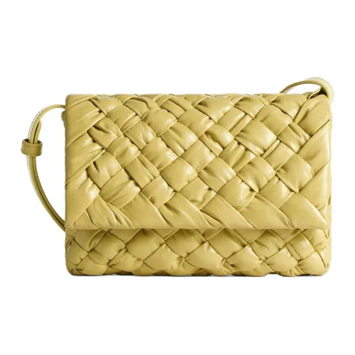 Bottega Veneta Телячья кожа Курьерская сумка Сумка через плечо Маленькая Мужская Желтая