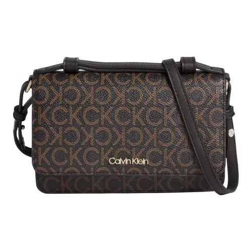 CALVIN KLEIN Полиуретан Сумка через плечо Сумка Мини Женская Коричневая