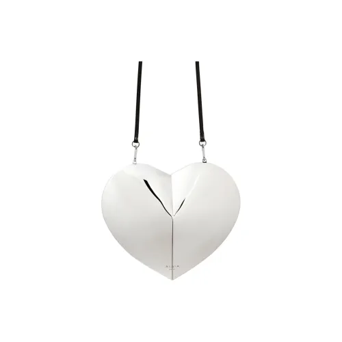 Alaia Латунная Сумка в форме Сердца Сумка через плечо Мини Женская Серебряная