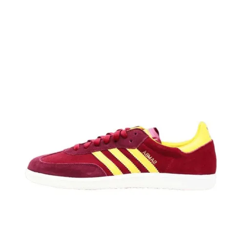Adidas Samba Амортизация Износостойкие Низкие Кроссовки для скейтбординга Мужские Красные Желтые