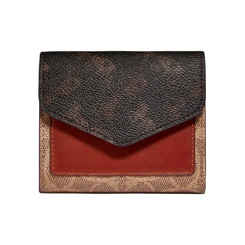 COACH Wyn Кожа Кошелек Женские Темно-коричневый