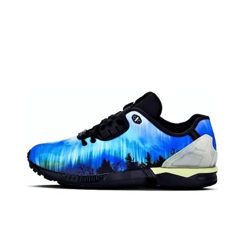 Adidas Originals ZX Flu Амортизация Износостойкий Низкий Топ Беговые кроссовки Унисекс Синий Черный Белый