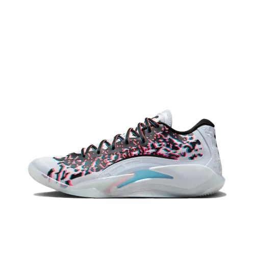 Джордан Zion 3 'Z 3D' Нижняя юбка Резистентный Низкий Топ Баскетбольные кроссовки Мужской Белый черный красный Международная версия