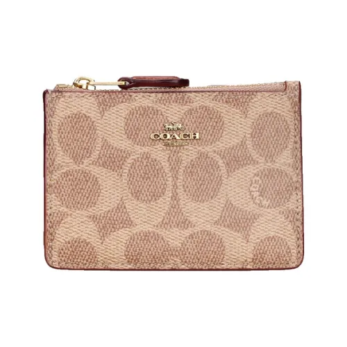 COACH Mini Id Skinny Canvas Wallet Mini Women's Ebony